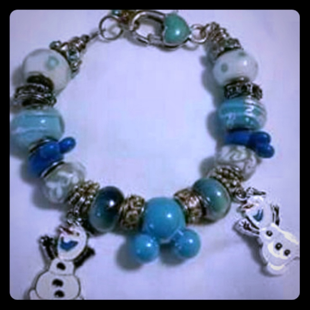 Unique Charm Bracelet: Olaf Snowman- Disney Frozen